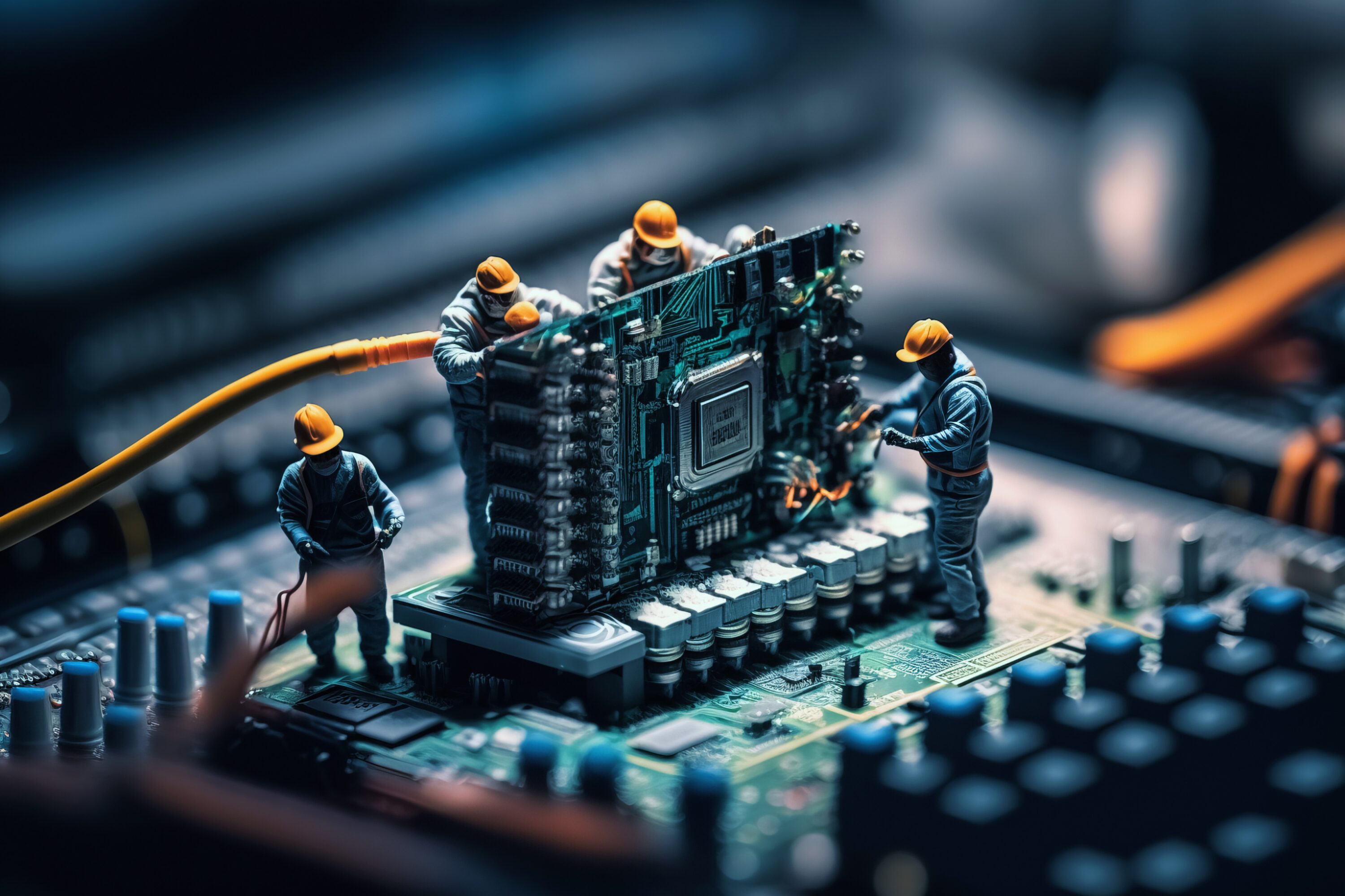 Little men in computer chip