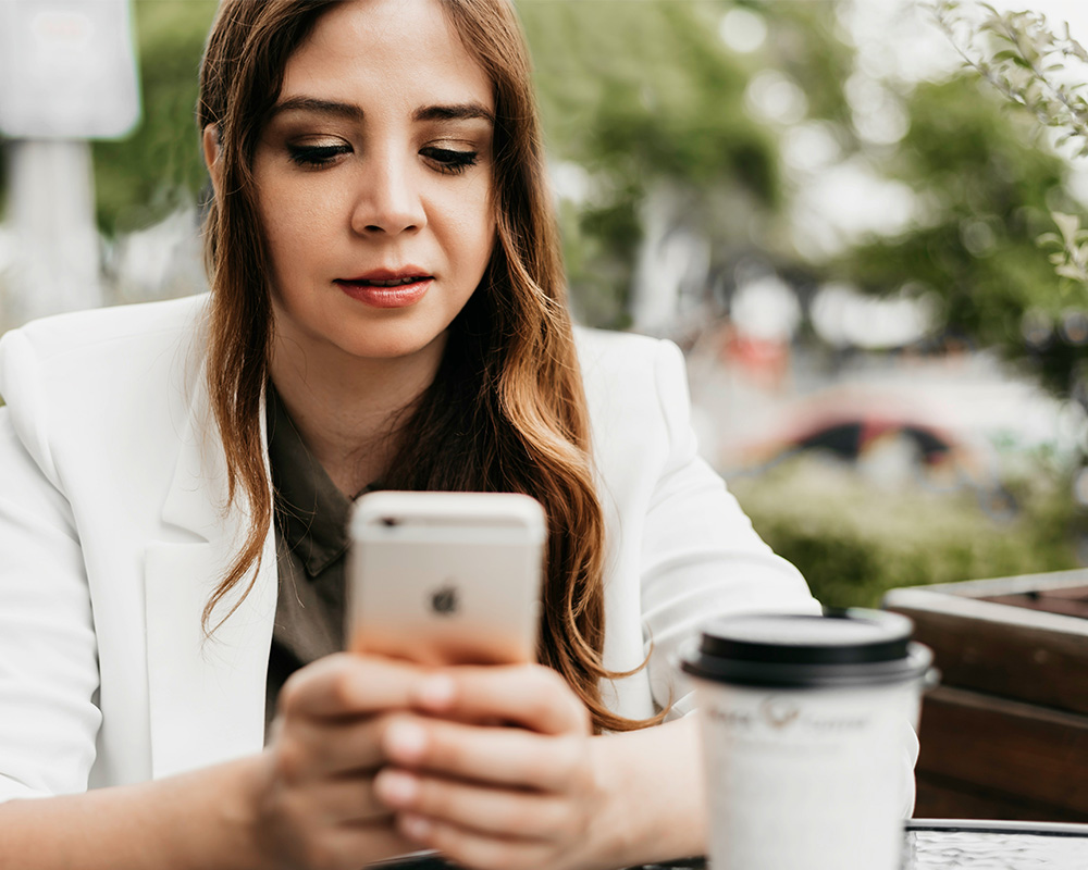 woman using phone
